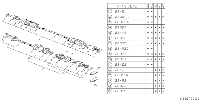 1990 Subaru GL Series Rear Axle Diagram 3