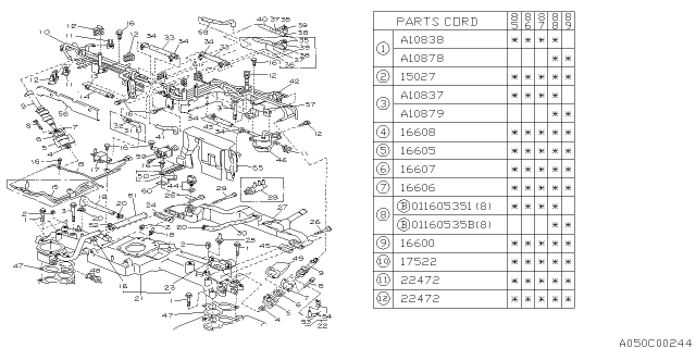 1987 Subaru GL Series Pipe Diagram for 17522AA022