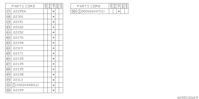 1986 Subaru GL Series Cap Washer 2.5 Diagram for 22139AA000