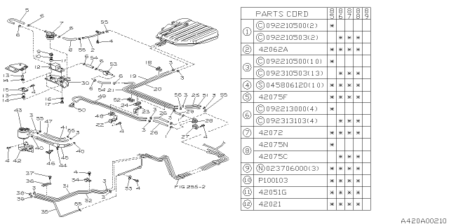 1986 Subaru GL Series Fuel Piping Diagram 1