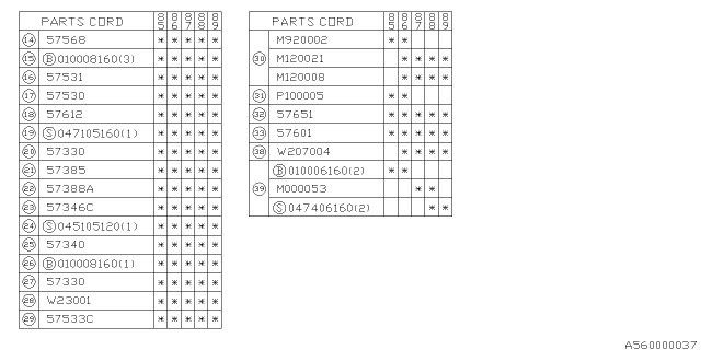 1990 Subaru GL Series Trunk Diagram 2