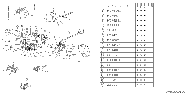 1988 Subaru GL Series Emission Control - Vacuum Diagram 1