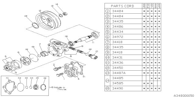 1987 Subaru GL Series Oil Pump Diagram