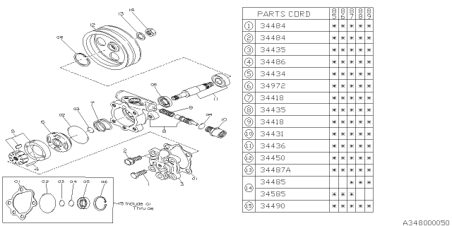 1986 Subaru GL Series Oil Pump Diagram