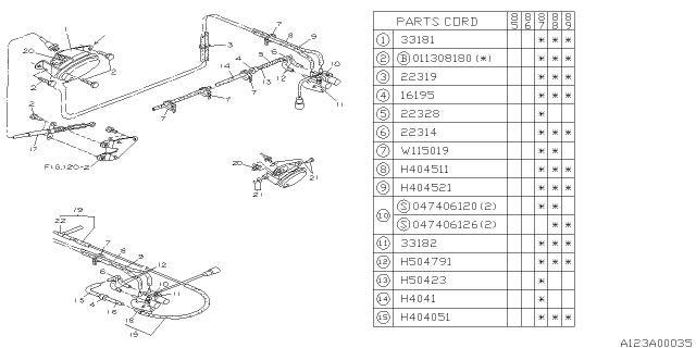 1989 Subaru GL Series 4WD Vacuum Switch Diagram 1