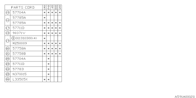 1987 Subaru GL Series Rear Bumper Diagram 4