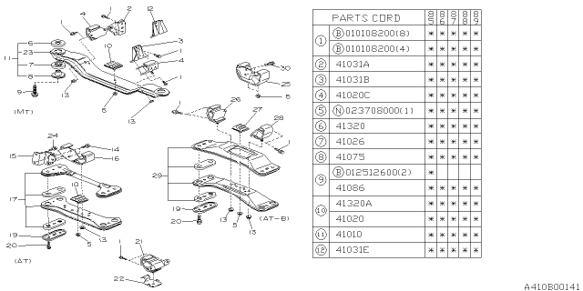1986 Subaru GL Series Engine Mounting Diagram 3