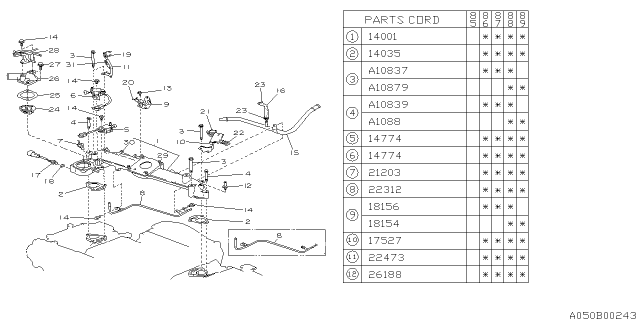 1987 Subaru GL Series Bolt Diagram for 800108390