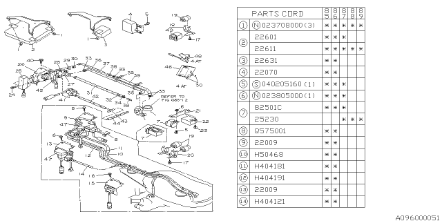 1990 Subaru GL Series Relay & Sensor - Engine Diagram 1