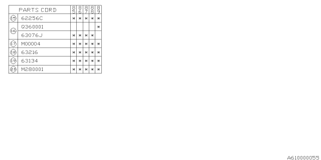 1986 Subaru GL Series Rear Door Panel Diagram 2