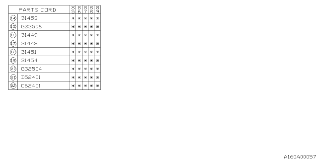 1990 Subaru GL Series Nut Diagram for 802624010