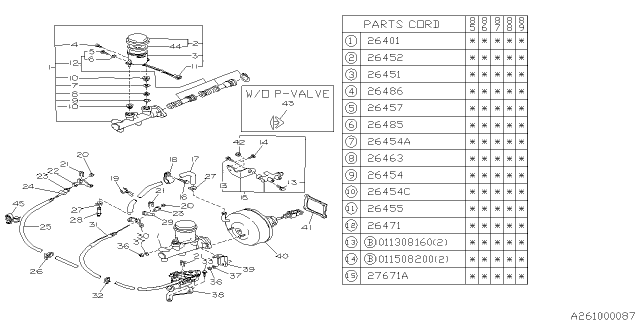 1990 Subaru GL Series Brake System - Master Cylinder Diagram 1