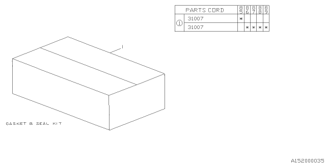 1985 Subaru GL Series Automatic Transmission Gasket & Seal Kit Diagram