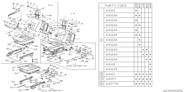 1986 Subaru GL Series Cover Assembly HEADREST Diagram for 64198GA330RA