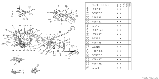 1985 Subaru GL Series Emission Control - Vacuum Diagram 1