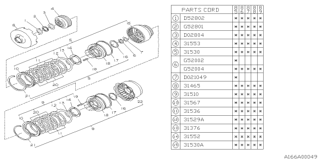 1986 Subaru GL Series Foward Clutch Diagram 1