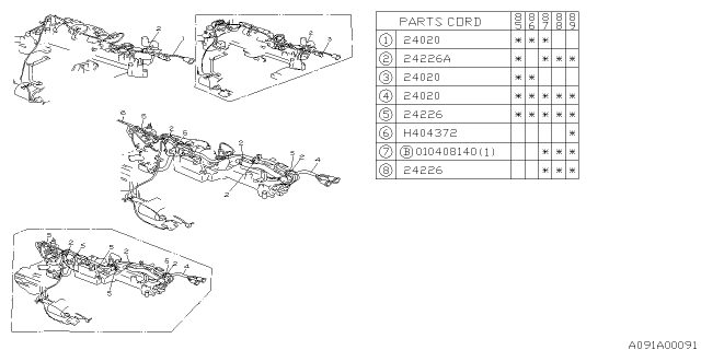 1990 Subaru GL Series Engine Wiring Harness Diagram 1