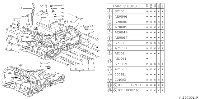 1986 Subaru GL Series Manual Transmission Case Diagram 4