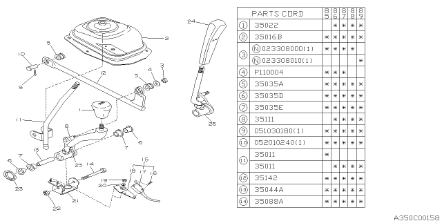 1985 Subaru GL Series Manual Gear Shift System Diagram 1