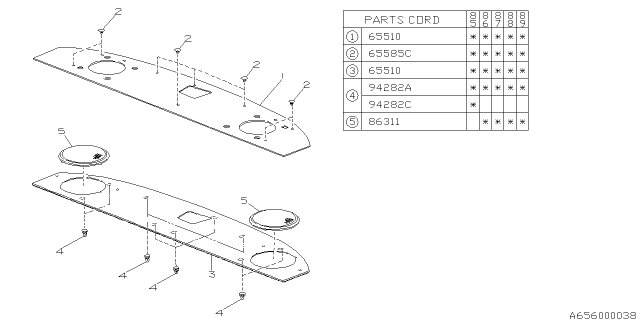 1985 Subaru GL Series Speaker Grille Diagram for 86311GA300LA