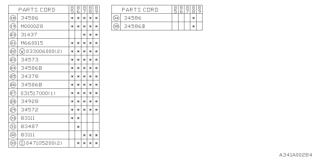 1989 Subaru GL Series Steering Column Diagram 2