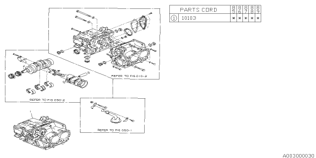 1989 Subaru GL Series Short Block Engine Diagram