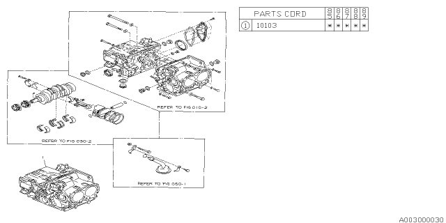 1985 Subaru GL Series Short Block Engine Diagram