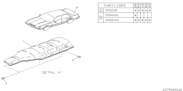 1988 Subaru GL Series Exhaust & Muffler Cover Diagram