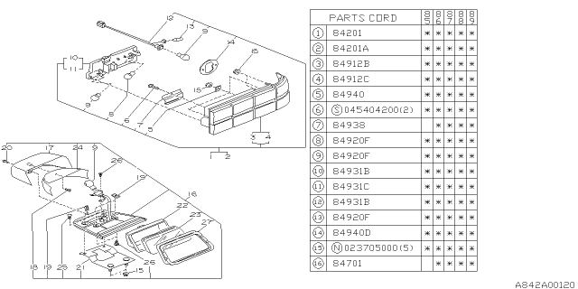 1987 Subaru GL Series Lamp - Rear Diagram 3