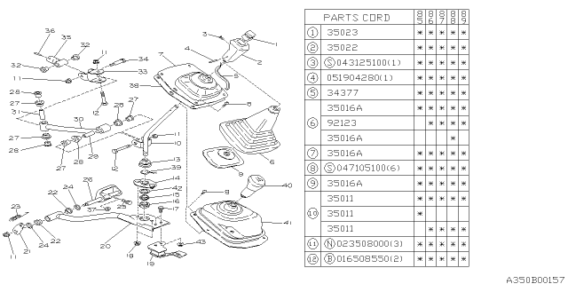1985 Subaru GL Series Boot Console Diagram for 92063GA260LA