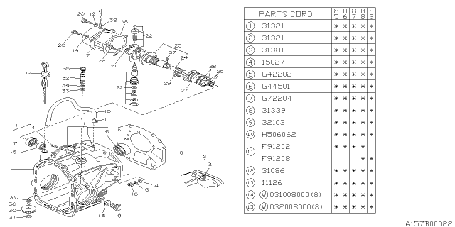 1987 Subaru GL Series Reduction Case Diagram 2