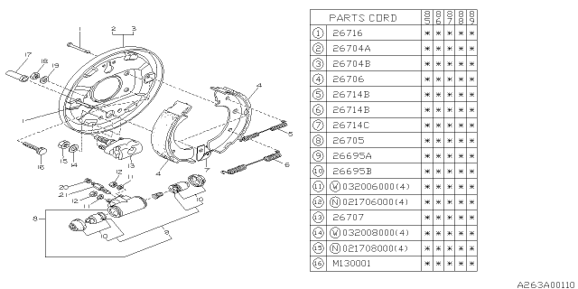 1988 Subaru GL Series Rear Brake Diagram 1