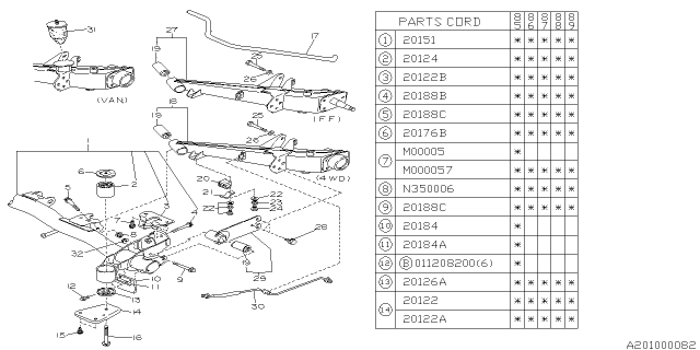 1987 Subaru GL Series Rear Suspension Diagram 1