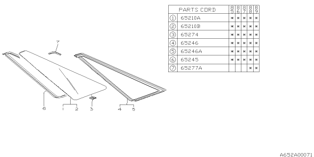 1990 Subaru GL Series Rear Quarter Diagram 2