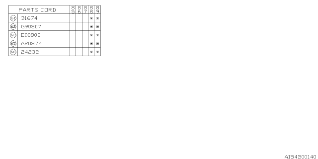 1989 Subaru GL Series Clip Diagram for 24232AA100