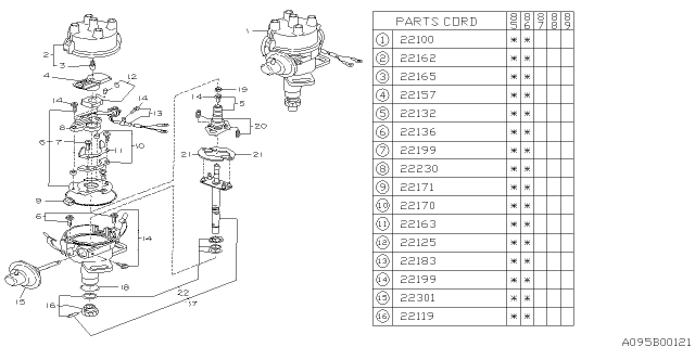 1986 Subaru GL Series Pick Up Coil Set Diagram for 491467401