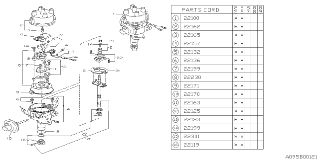 1986 Subaru GL Series Distributor Diagram 1