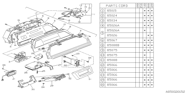 1990 Subaru GL Series Meter Diagram 3