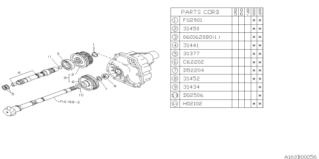 1987 Subaru GL Series Reduction Gear Diagram 3