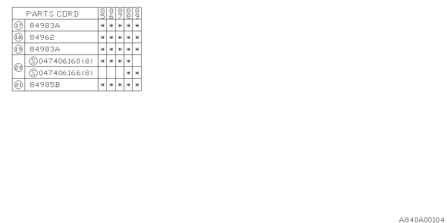 1985 Subaru GL Series Boot Diagram for 784923060