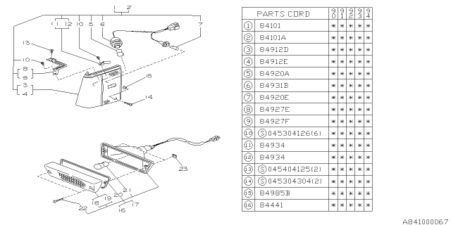 1994 Subaru Loyale Lamp - Front Diagram 1