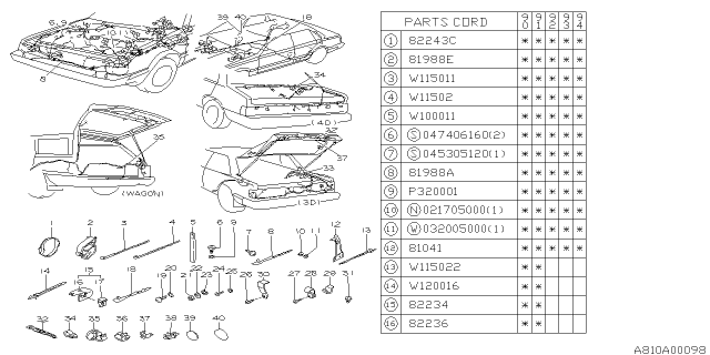 1991 Subaru Loyale Wiring Harness - Main Diagram 1