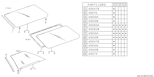 1992 Subaru Loyale Rear Quarter Diagram 2