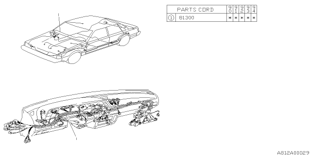 1990 Subaru Loyale Wiring Harness Diagram for 81307GA810