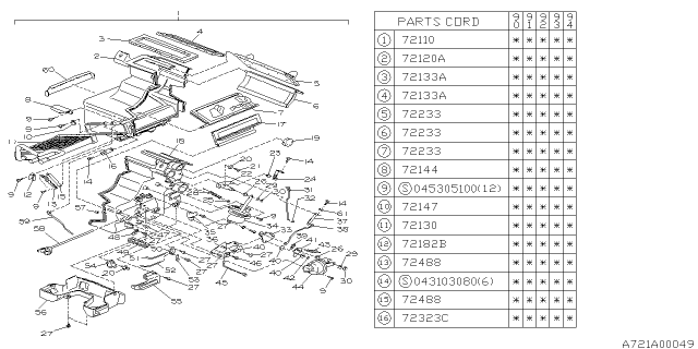 1992 Subaru Loyale Heater Unit Diagram 3