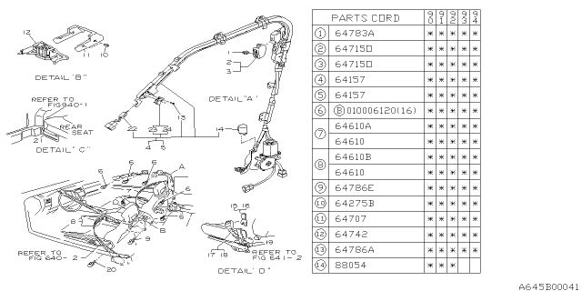 1991 Subaru Loyale Cover RH Diagram for 64956GA950BE