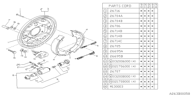 1990 Subaru Loyale Rear Brake Diagram 1