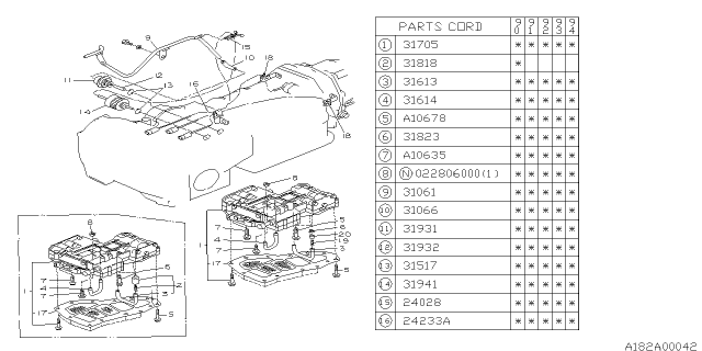 1990 Subaru Loyale SOLENOID Assembly Down Shift Diagram for 31941AA010
