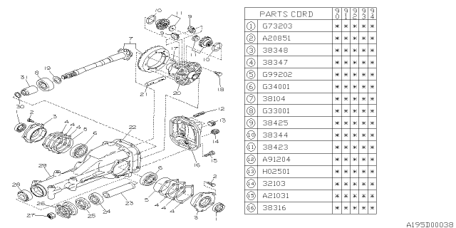 1990 Subaru Loyale Differential - Individual Diagram 1