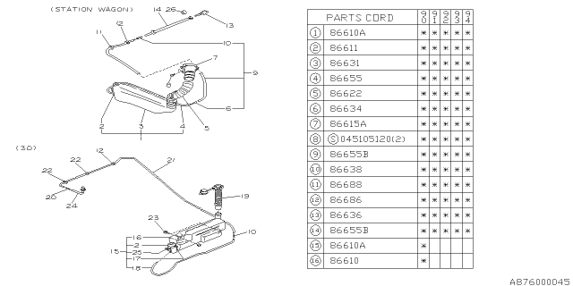 1992 Subaru Loyale Rear Washer Diagram 1